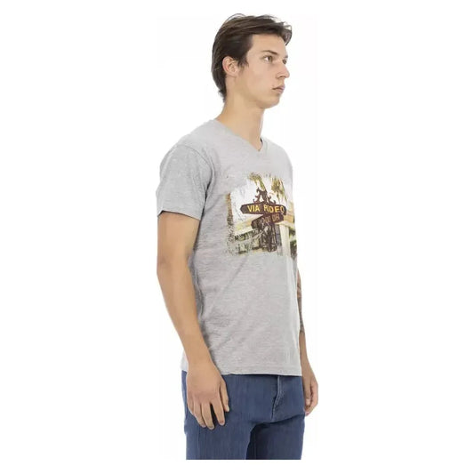 Trussardi Action Gray Cotton Men T-Shirt TR-22849-S