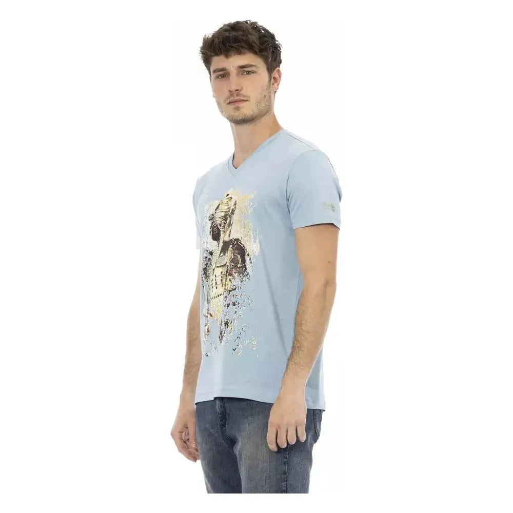 Trussardi Action Light Blue Cotton Men T-Shirt TR-22835-S