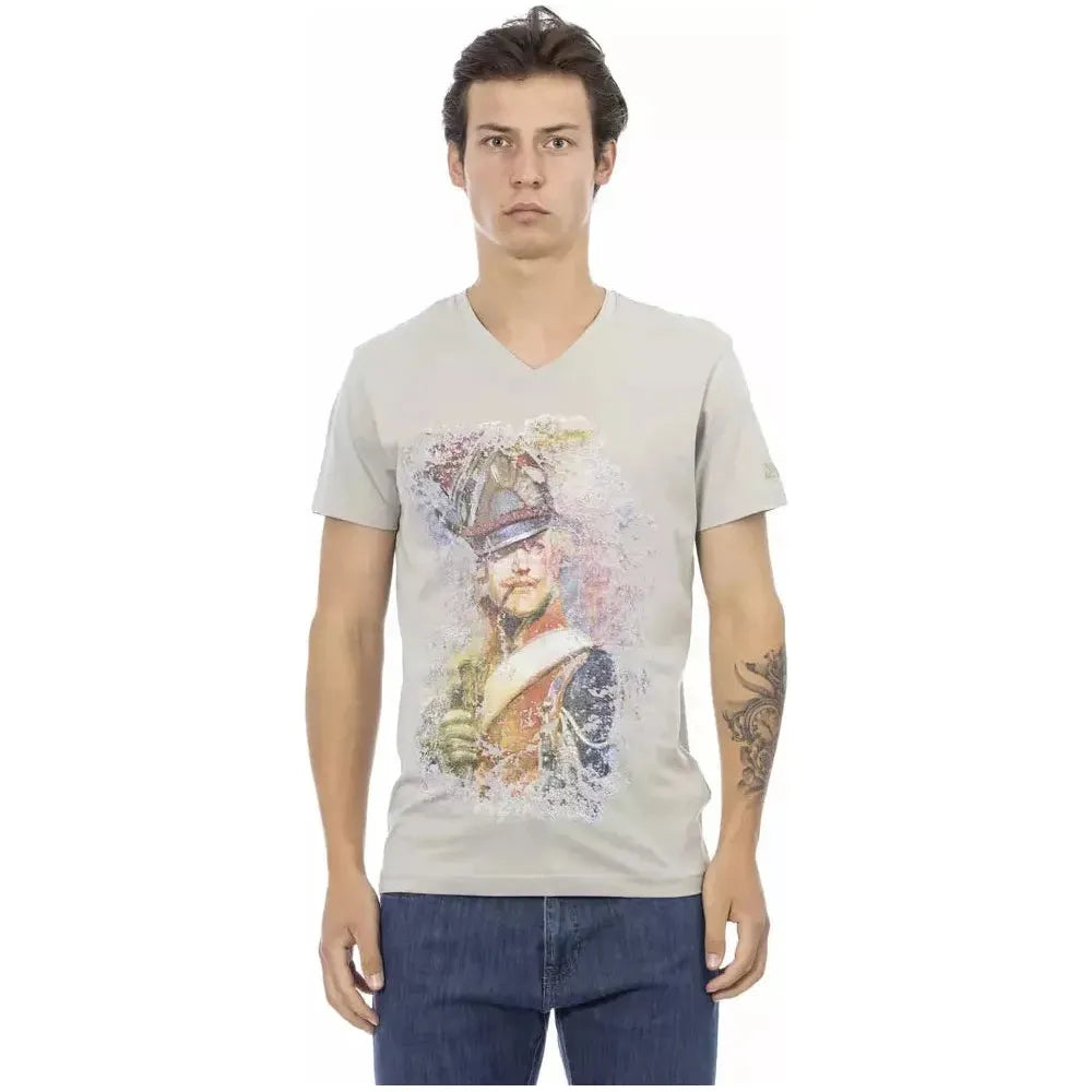 Trussardi Action Gray Cotton Men T-Shirt