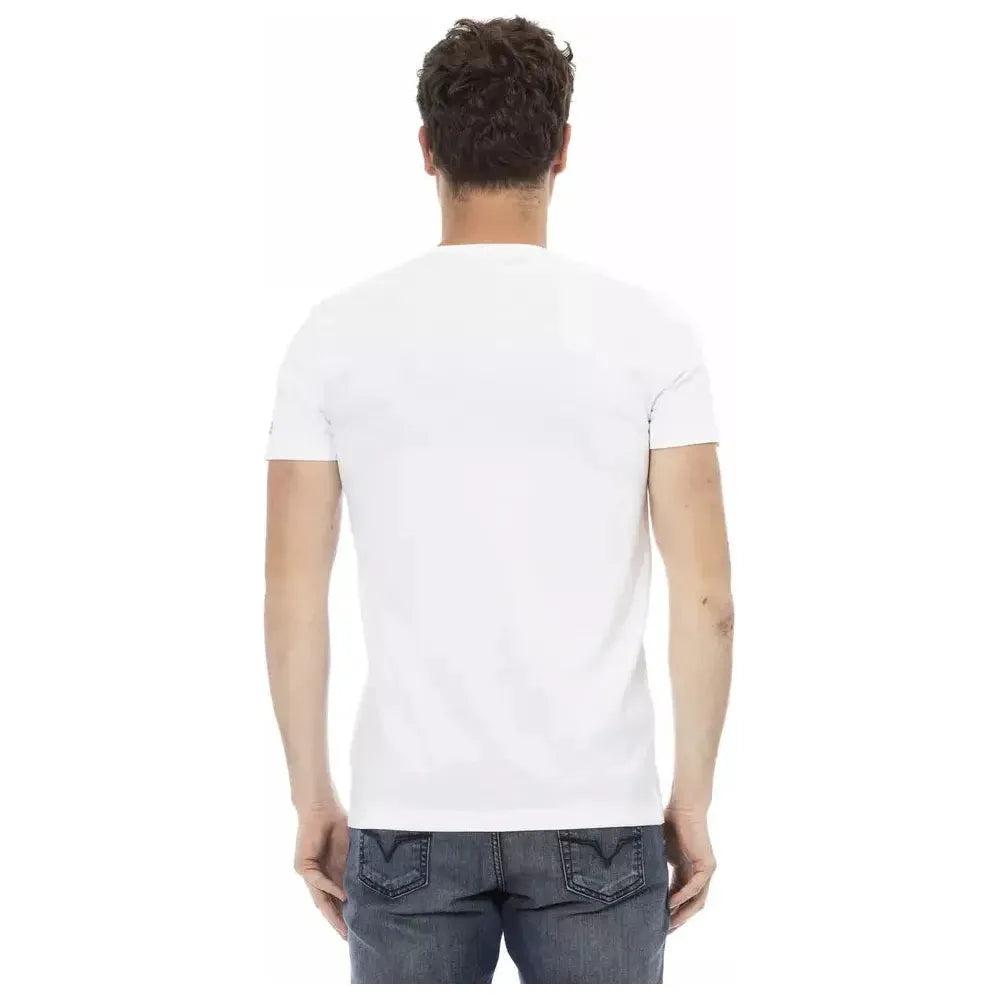 Trussardi Action White Cotton Men's V-Neck T-Shirt TR-22832-S