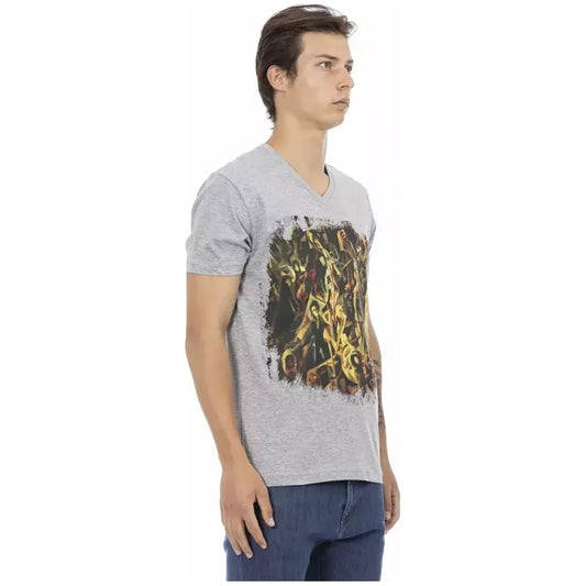 Trussardi Action Gray Cotton Men T-Shirt TR-22844-L