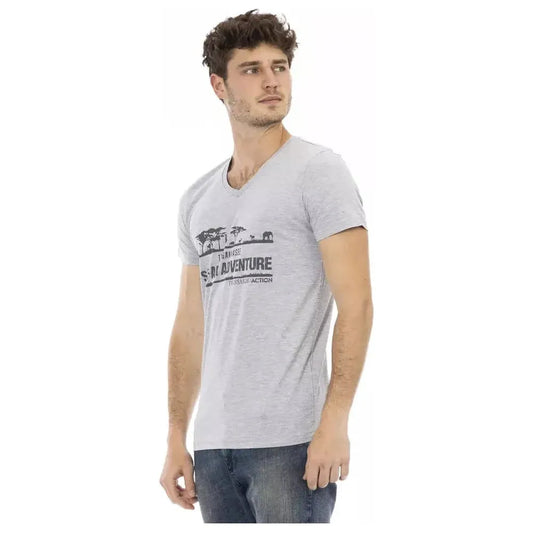 Trussardi Action Gray Cotton Men T-Shirt TR-22826-L