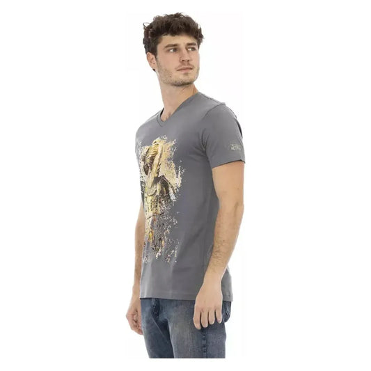 Trussardi Action Gray Cotton Men T-Shirt TR-22833-S
