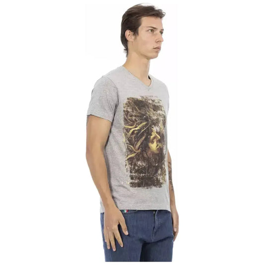 Trussardi Action Gray Cotton Men T-Shirt TR-22886-3XL