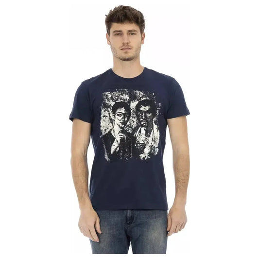 Trussardi Action Blue Cotton Men T-Shirt TR-22817-M