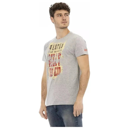 Trussardi Action Gray Cotton Men T-Shirt TR-22810-L