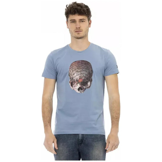 Trussardi Action Light Blue Cotton Men T-Shirt TR-22796-XL