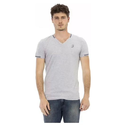 Trussardi Action Gray Cotton Men T-Shirt TR-22893-L