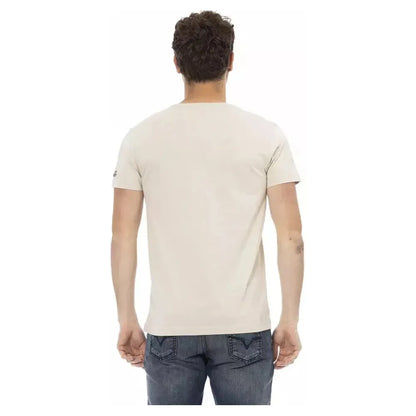 Trussardi Action Beige Cotton Men T-Shirt
