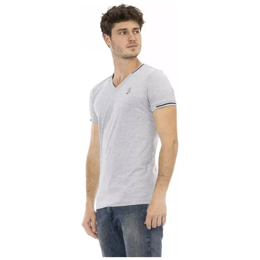 Trussardi Action Gray Cotton Men T-Shirt TR-22893-L