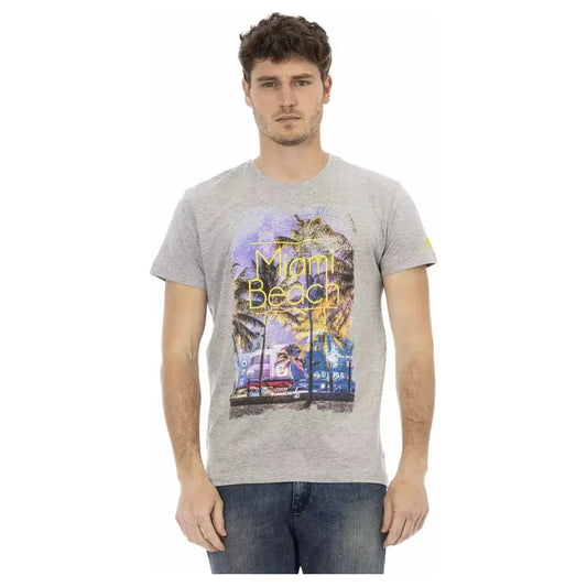 Trussardi Action Gray Cotton Men T-Shirt TR-22777-3XL