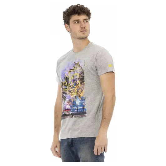 Trussardi Action Gray Cotton Men T-Shirt TR-22777-3XL