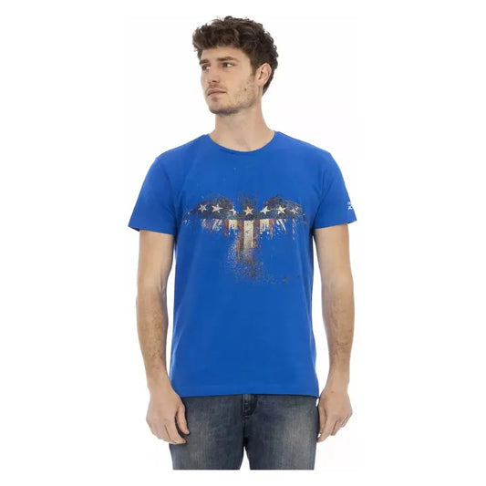 Trussardi Action Blue Cotton Men T-Shirt TR-22768-XXL
