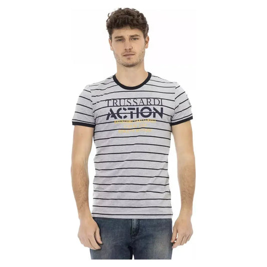 Trussardi Action Gray Cotton Men's T-Shirt TR-22770-L