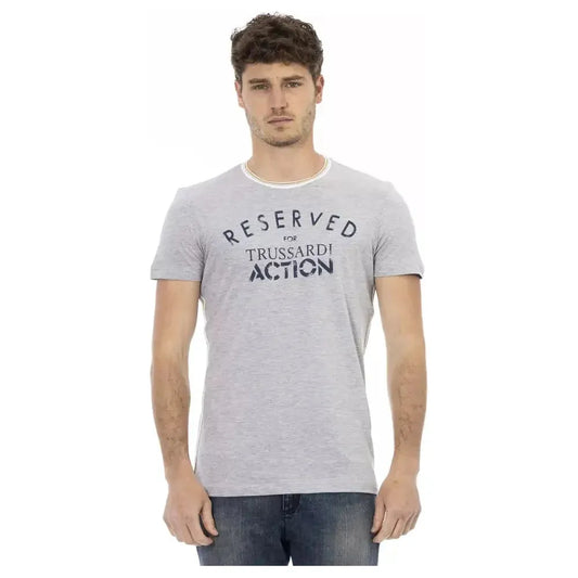 Trussardi Action Gray Cotton Men T-Shirt TR-22758-L