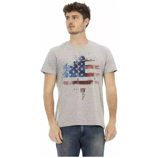 Trussardi Action Gray Cotton Men T-Shirt TR-22774-L