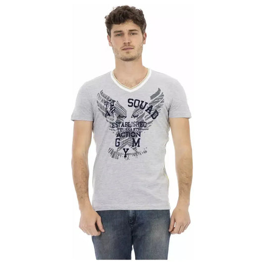 Trussardi Action Gray Cotton Men T-Shirt TR-22747-L