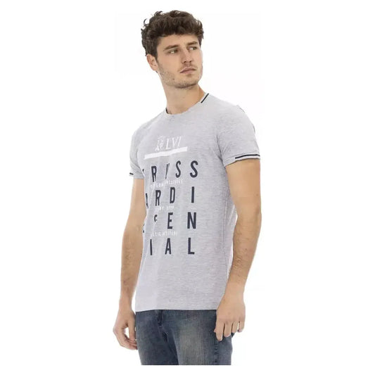Trussardi Action Gray Cotton Men T-Shirt TR-22749-XL
