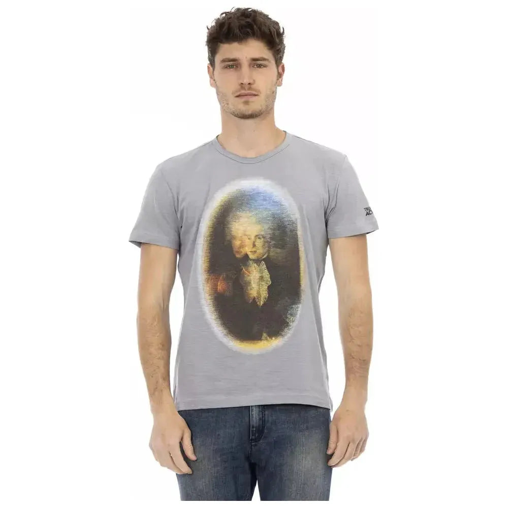 Trussardi Action Gray Cotton Men T-Shirt TR-22737-M
