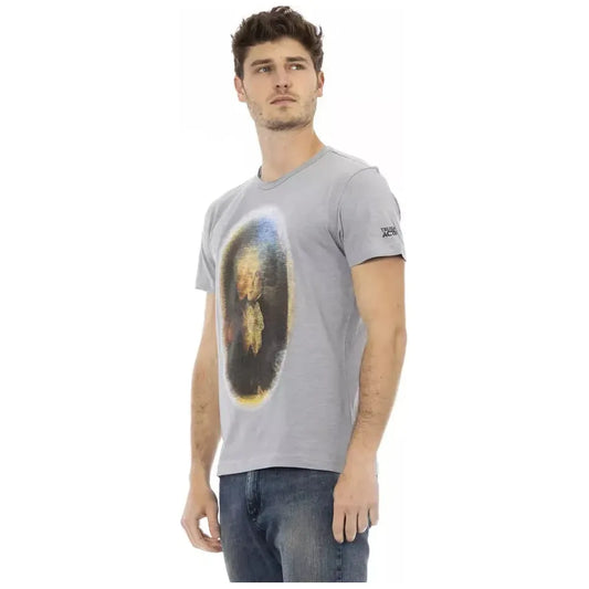 Trussardi Action Gray Cotton Men T-Shirt TR-22737-M
