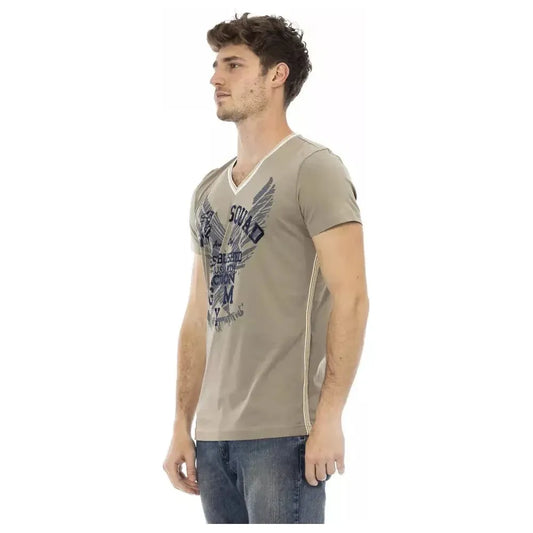 Trussardi Action Green Cotton Men T-Shirt TR-22748-L