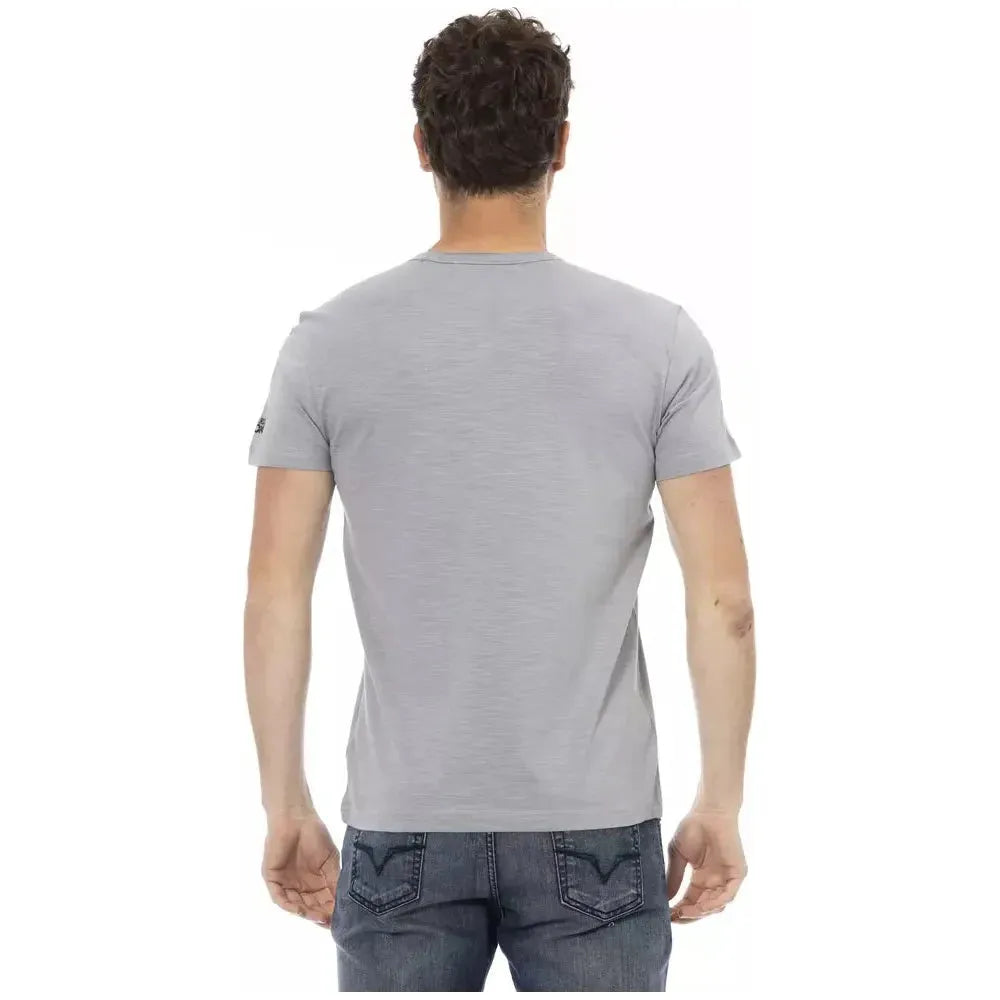 Trussardi Action Gray Cotton Men T-Shirt TR-22737-M