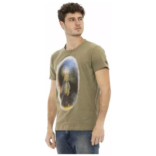 Trussardi Action Green Cotton Men T-Shirt TR-22736-XL