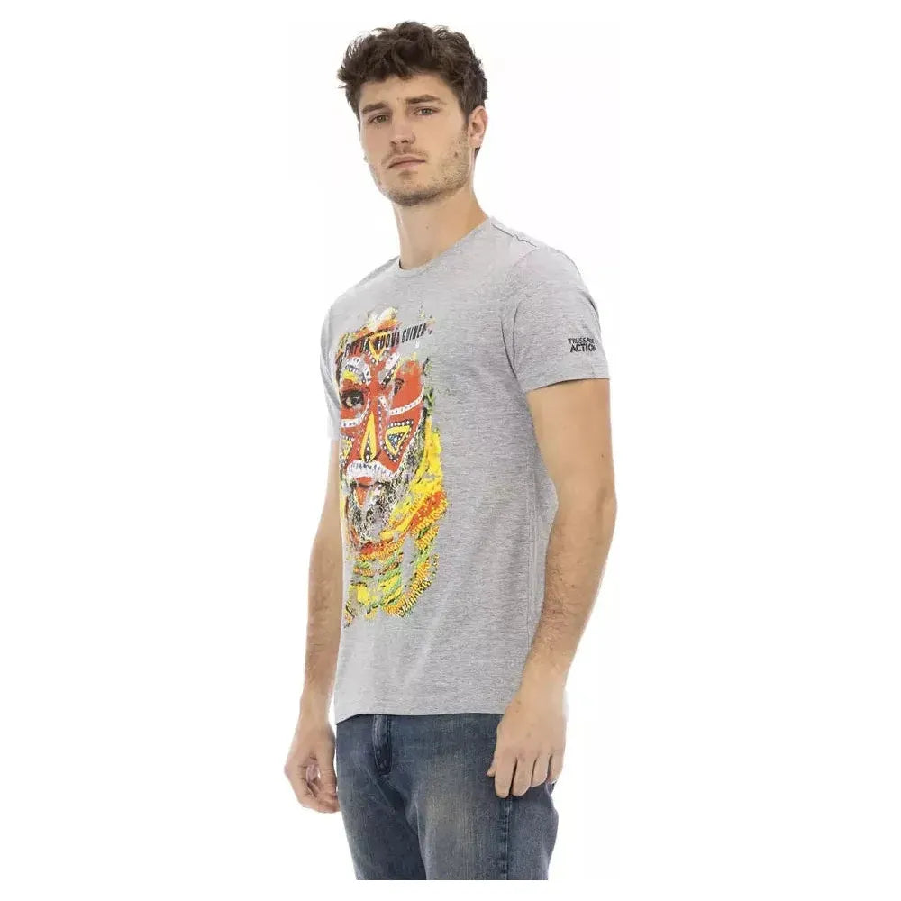 Trussardi Action Gray Cotton Men T-Shirt TR-22724-S