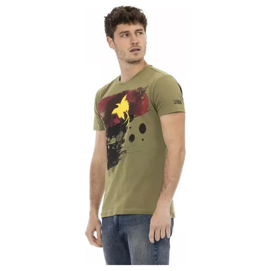 Trussardi Action Green Cotton Men T-Shirt TR-22720-S