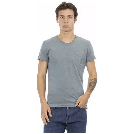 Trussardi Action Gray Cotton Men T-Shirt TR-22727-XL