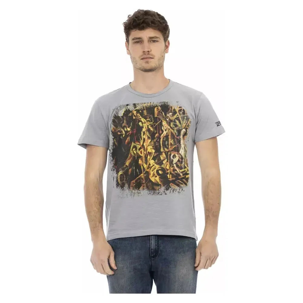 Trussardi Action Gray Cotton Men T-Shirt TR-22713-S