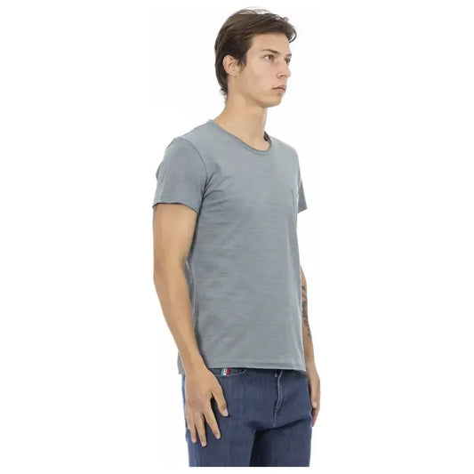 Trussardi Action Gray Cotton Men T-Shirt TR-22727-XL