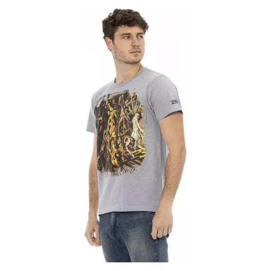 Trussardi Action Gray Cotton Men T-Shirt TR-22713-S