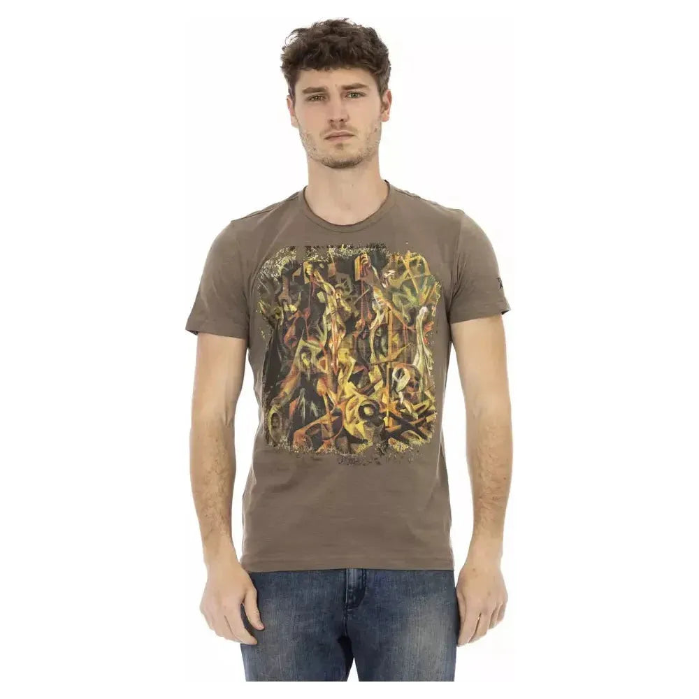 Trussardi Action Brown Cotton Men T-Shirt TR-22715-M