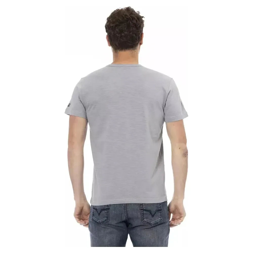 Trussardi Action Gray Cotton Men T-Shirt TR-22713-S