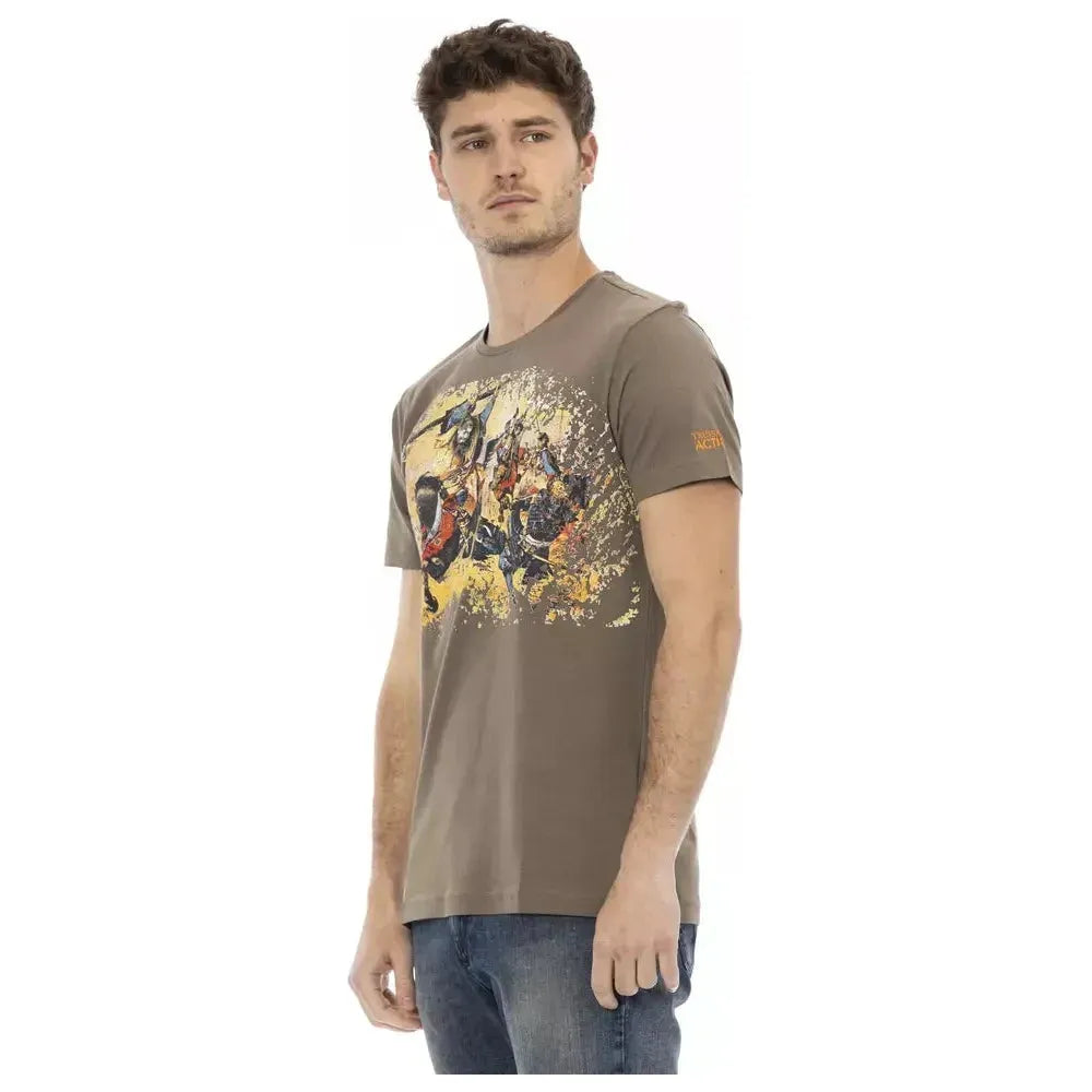 Trussardi Action Brown Cotton Men T-Shirt TR-22704-S