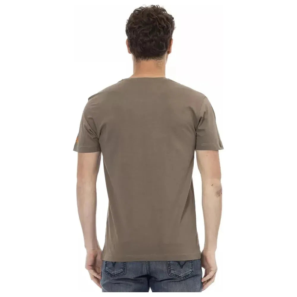 Trussardi Action Brown Cotton Men T-Shirt TR-22704-S