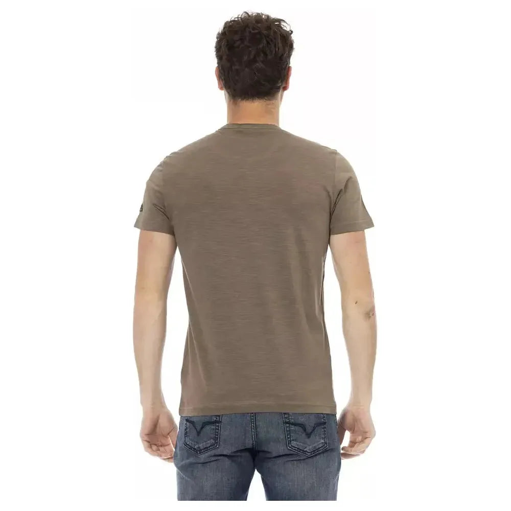 Trussardi Action Brown Cotton Men T-Shirt TR-22715-M