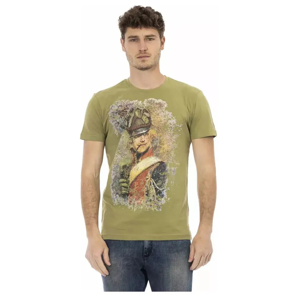 Trussardi Action Green Cotton Men T-Shirt TR-22693-L