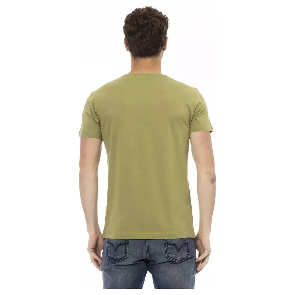 Trussardi Action Green Cotton Men T-Shirt TR-22693-L