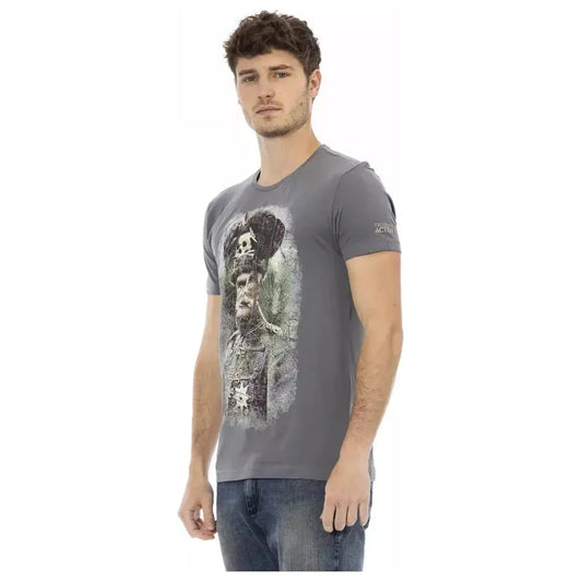 Trussardi Action Gray Cotton Men T-Shirt TR-22690-M