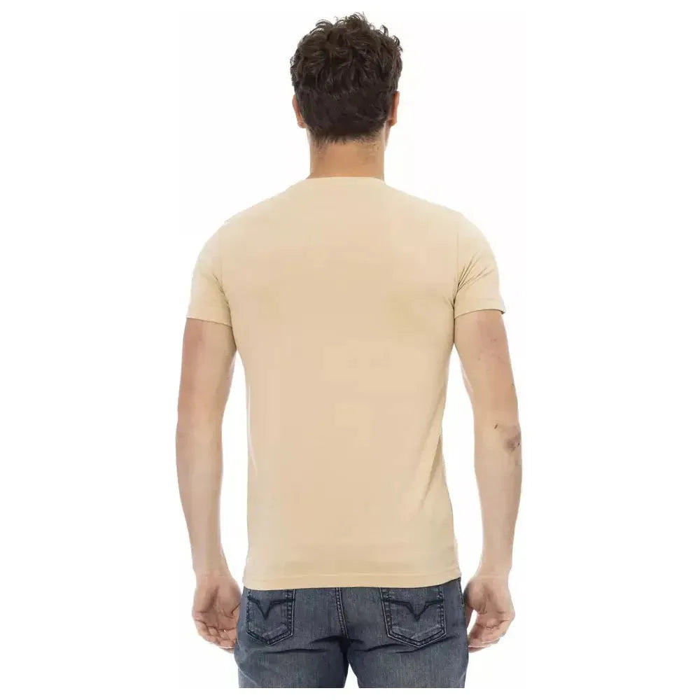 Trussardi Action Beige Cotton Men T-Shirt TR-22679-M