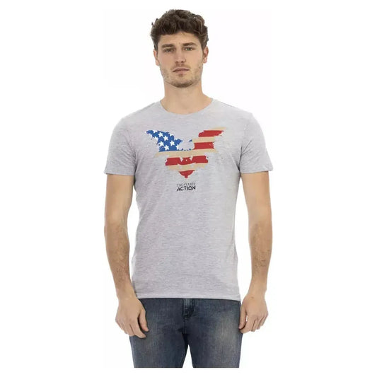 Trussardi Action Gray Cotton Men T-Shirt TR-22676-M