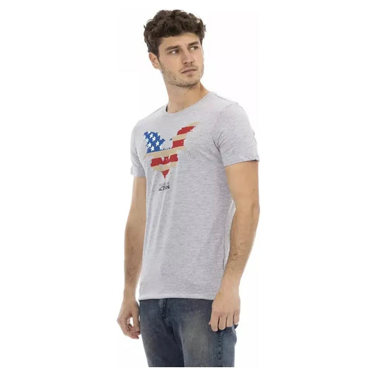 Trussardi Action Gray Cotton Men T-Shirt TR-22676-M