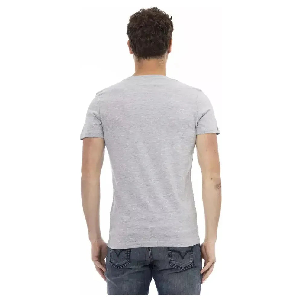 Trussardi Action Gray Cotton Men T-Shirt TR-22676-M
