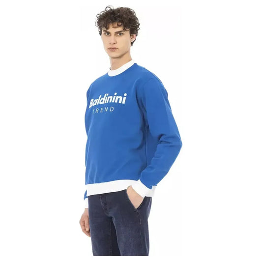 Baldinini Trend Blue Cotton Men Sweater BA-22666-3XL