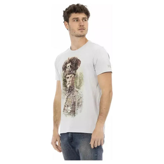 Trussardi Action Gray Cotton Men T-Shirt TR-22689-M