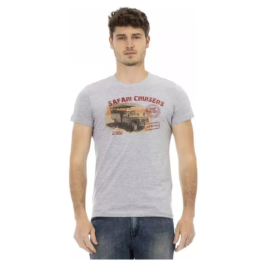 Trussardi Action Gray Cotton Men T-Shirt TR-22667-M