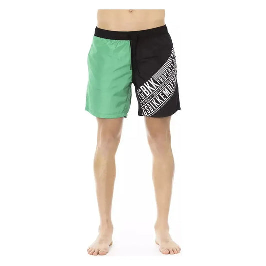 Bikkembergs Green Polyester Men Swim Short BI-22655-S