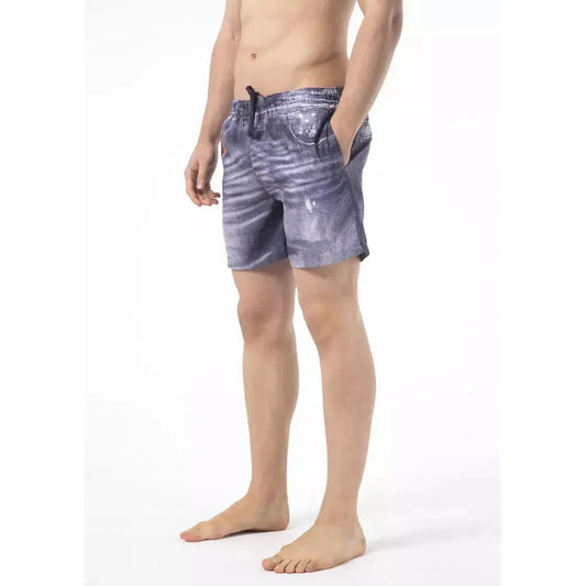 Just Cavalli Blue Polyester Men Swim Shorts JU-22582-XXL